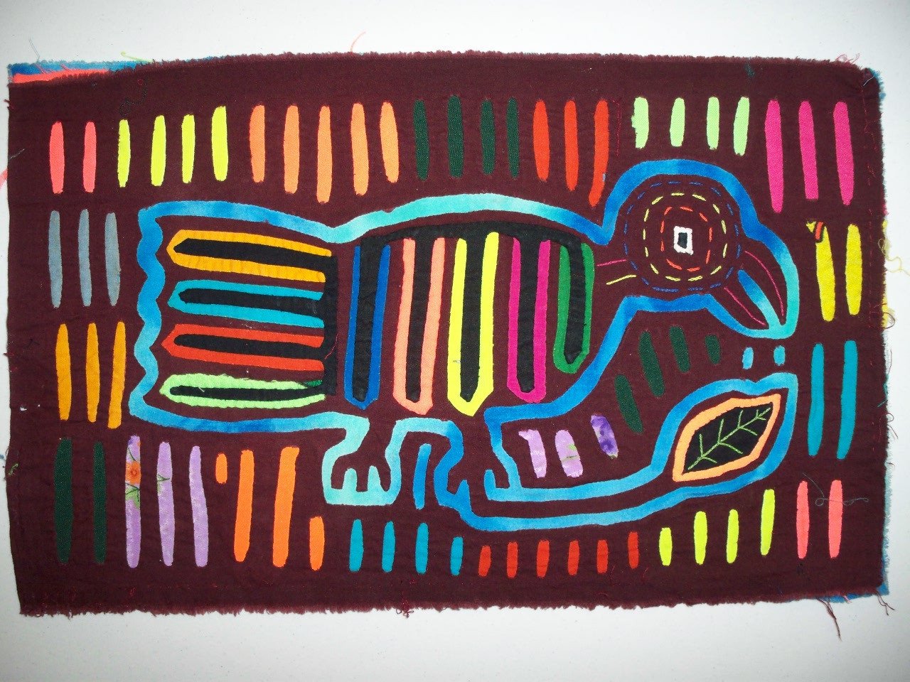 Kuna Indian Hand Sewn Bird Mola Art-Panama 20103002L