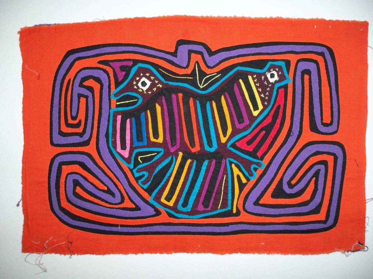 Kuna Indian Hand Sewn Bird Mola Art-Panama 20102805L