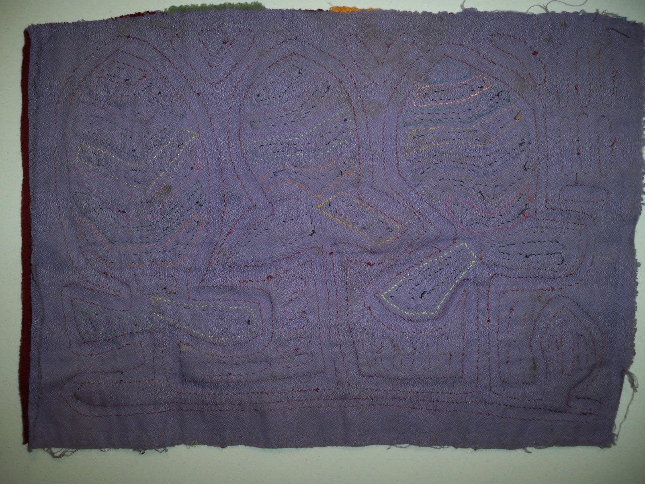 Kuna Indian Hand Sewn Traditional Mola Panama San Blas-20121221L