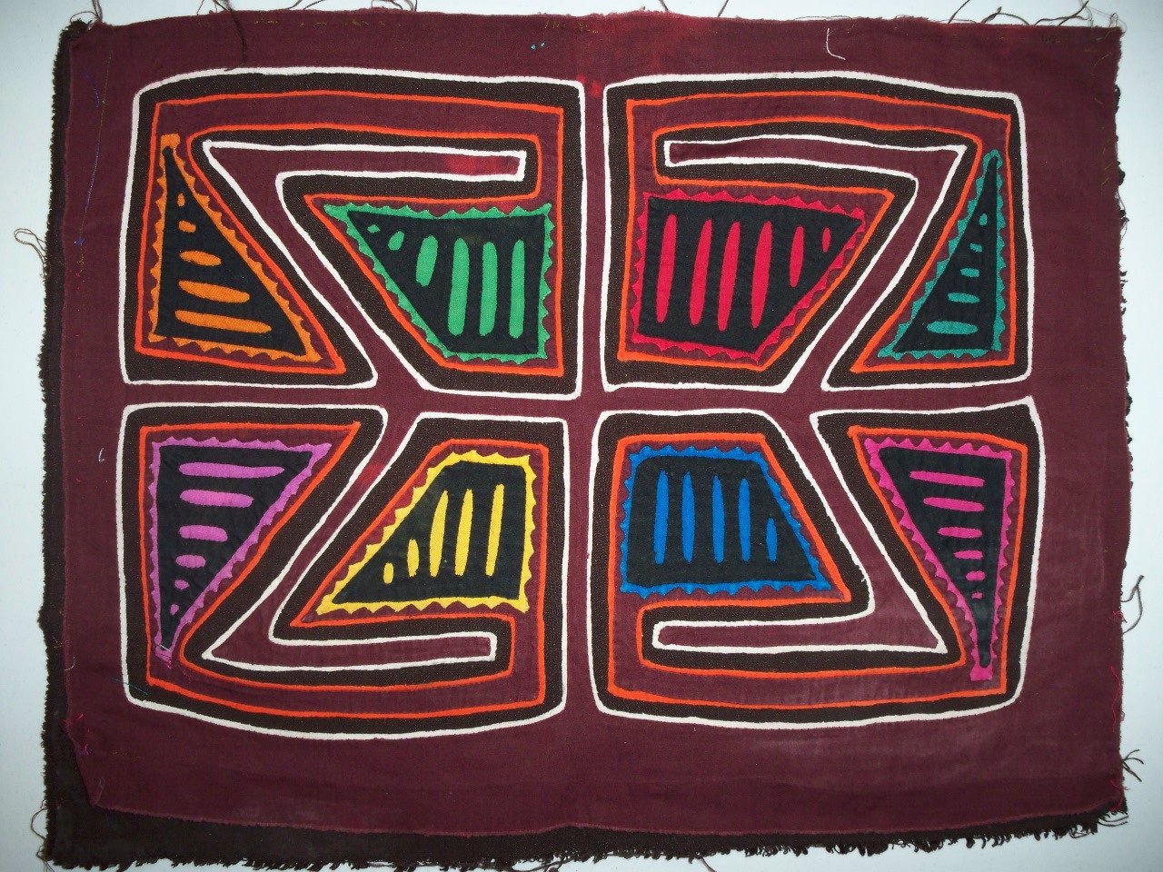 Kuna Indian Hand Sewn Traditional Mola Panama San Blas-20121916L