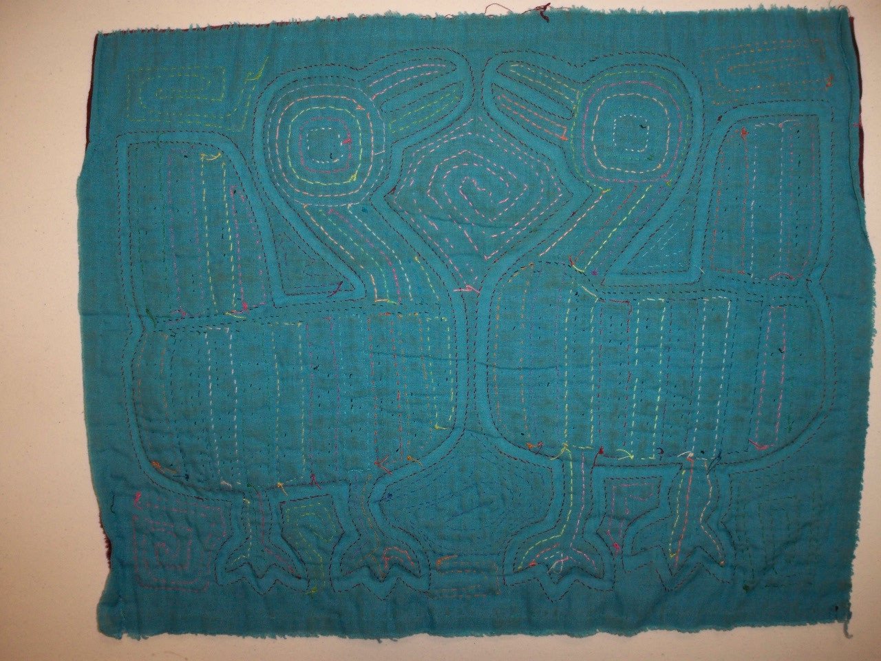 Kuna Indian Hand Sewn LoveBird Mola Panama San Blas-21011225L