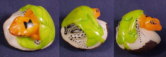 Fantastic Wounaan Hand Carved Tagua Frog-Panama 20121026L