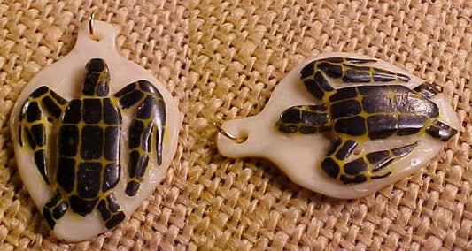 Wounaan Indian Pendant Tagua Turtle Jewelry-Panama 21072229L