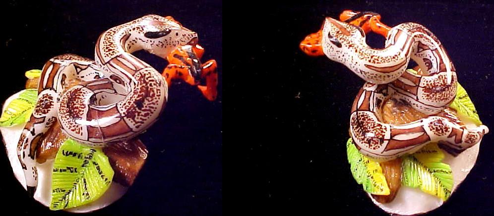 Wounaan Indian Boa Snake & Frog Tagua Carving-Panama 21043017L