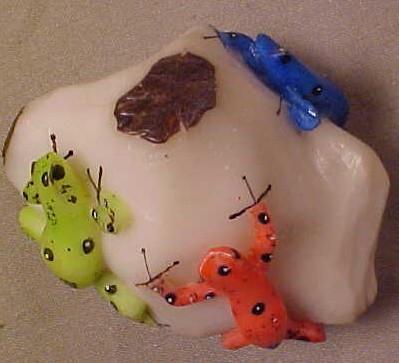 Wounaan Indian Tagua Triple Frog Carving-Panama 21043035L