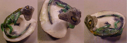 Wounaan Indian Iguana Tagua Carving-Panama 21043037L