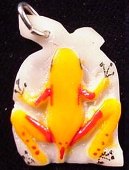Wounaan Indian Hand Carved Frog Tagua Pendant-Panama  20093019L