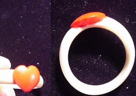 Wounaan Indian Carved Tagua Heart Ring-Panama 20092530L