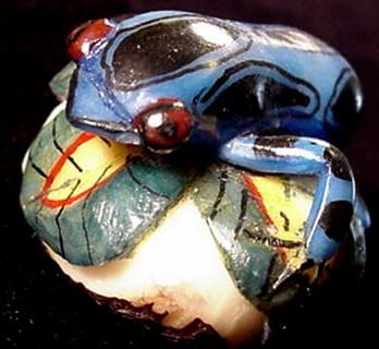 Wounaan Hand Carved Poison Dart Frog Tagua Carving-Panama 20092527L