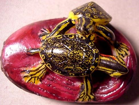 Wounaan Hand Carved 2 Turtle Tagua Carving-Panama 20092540L