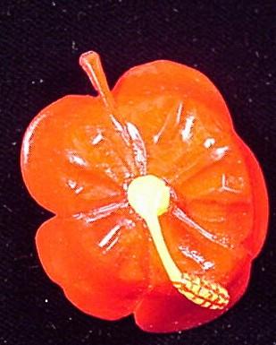 Wounaan Indian Hand Carved Hibiscus Pendant-Panama 20092550L