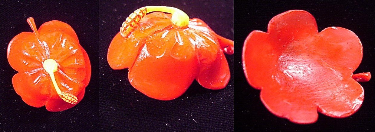 Wounaan Indian Hand Carved Hibiscus Pendant-Panama 20092550L