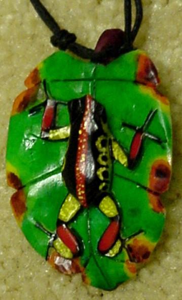 Wounaan Indian Tagua Nut Frog Pendant Carving-Panama 20091982L