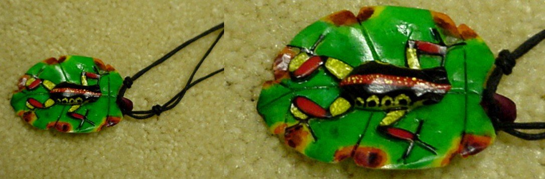 Wounaan Indian Tagua Nut Frog Pendant Carving-Panama 20091982L
