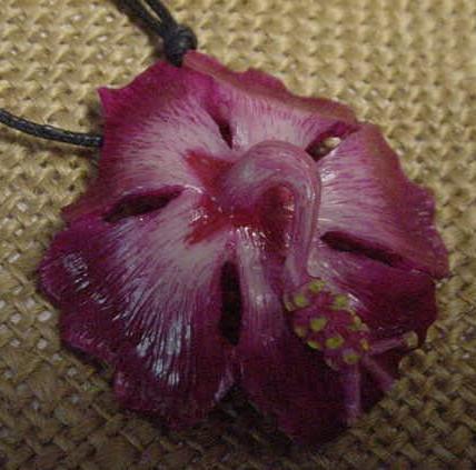 Wounaan Indian Hand Carved Flower Pendant Tagua Nut-Panama  21021313L