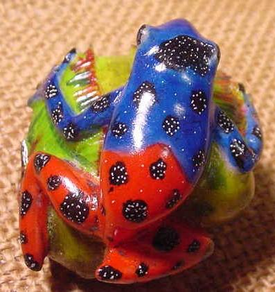 Wounaan Indian Poison Dart Frog Tagua Nut Carving-Panana 21031307L