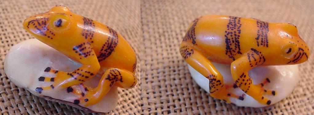Wounaan Indian  Frog Tagua Nut Carving-Panama 21031329L
