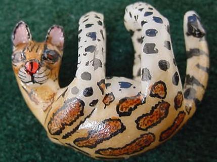 Wounaan Indian Tagua Nut Jaguar Pendant Carving-Panama Jewelry 21031331L