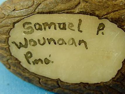 Wounaan White Natural Frog Tagua Nut Carving Signed-Panama 21031108L