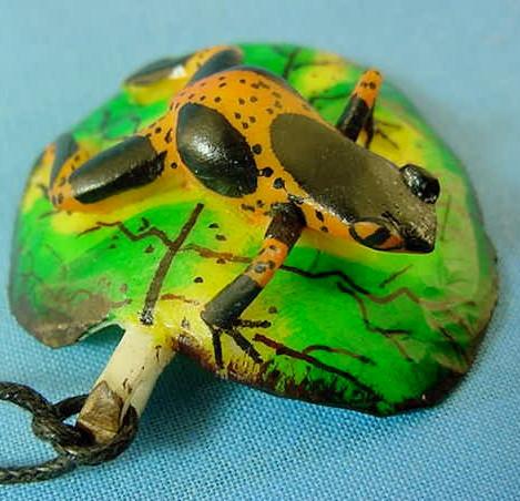 Wounaan Indian Poison Dart Frog Tagua Pendant Panama 20091917Lmm