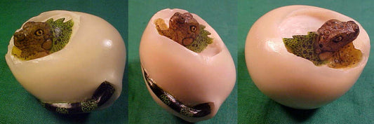 Wounaan Indian Hand Carved Iguana EGG Tagua Nut-Panama 20122863L