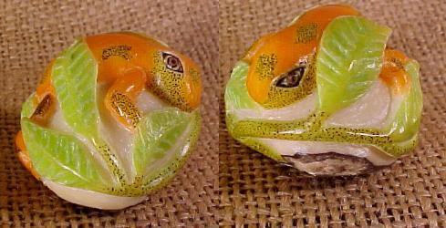 Wounaan Indian Golden Frog Tagua Nut Carving-Panama 21062217L