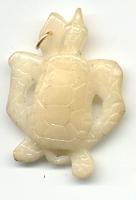 Wounaan Indian Hand-Carved Tagua Nut Turtle Pendant-Panama 21062520L