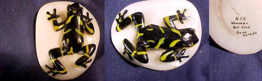 Wounaan Indian Hand Carved Tagua Nut Frog Carving-Panama 20121602L