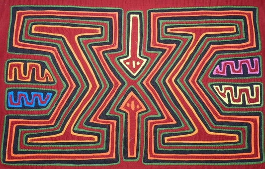 Traderbrock Kuna Tribe Hand-Made LETTER X Mola Panama Art 104860