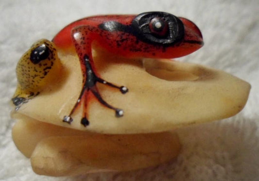 Wounaan Embera Poison Dart Frog Tagua Carving-Panama 16021502L