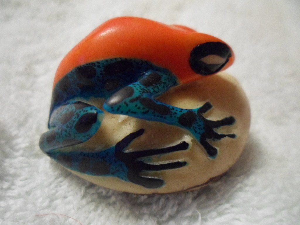 Embera Poison Dart Frog Tagua Carving-Panama 16021511L