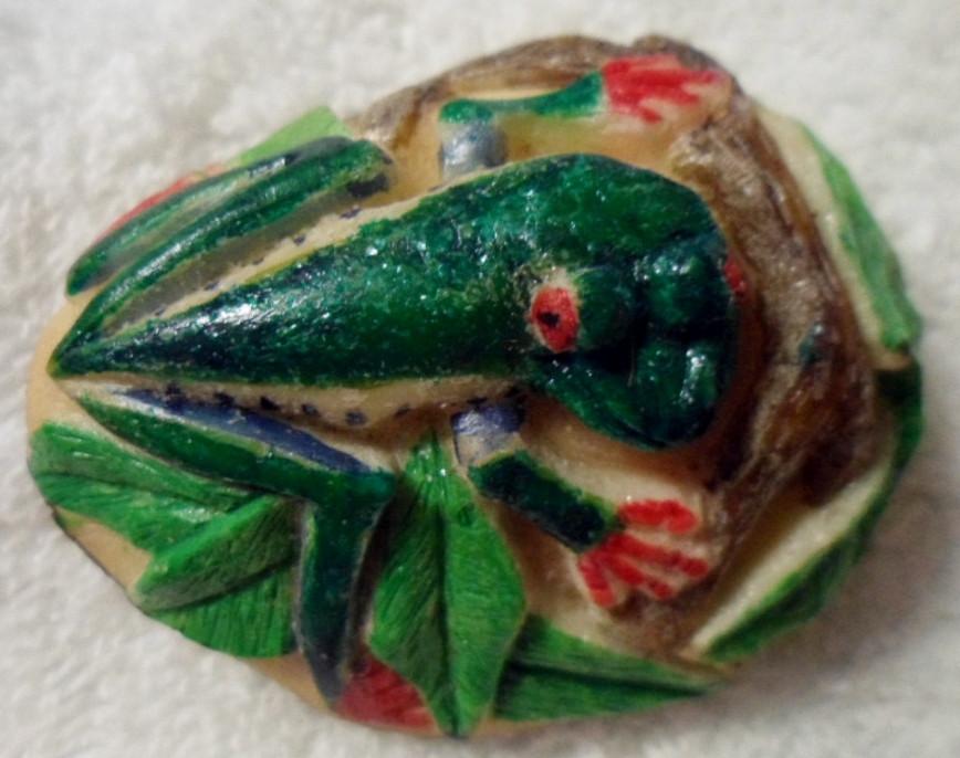 Wounaan Embera Red-Eyed Tree Frog Tagua Carving-Panama 16022703L