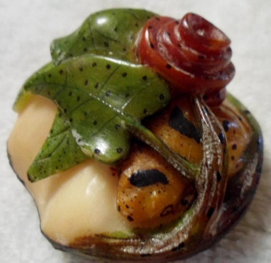 Wounaan Embera Poison Dart Frog Tagua Carving-Panama 16030107L