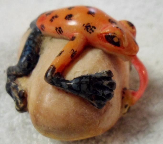 Wounaan Embera Poison Dart Frog Tagua Carving-Panama 16030112L