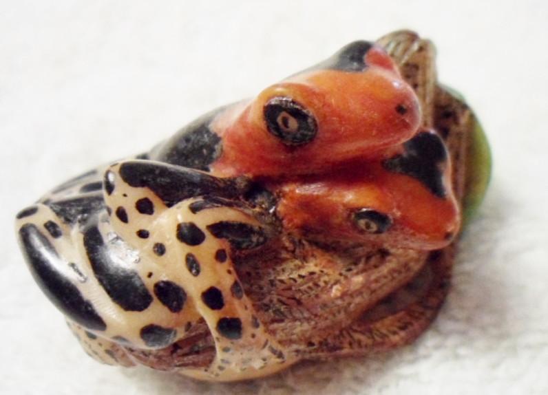 Wounaan Embera Poison Dart Frog Tagua Carving-Panama 16030116L