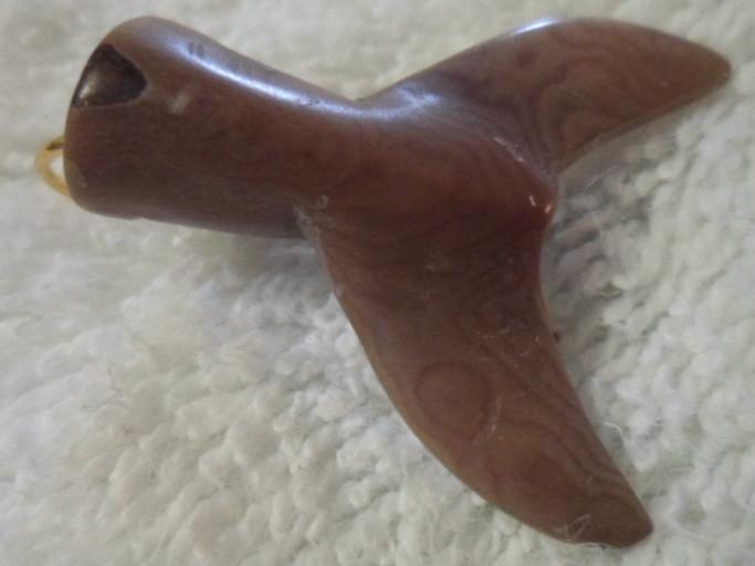 Wounaan Embera Dolphin Tail Tagua Pendant Carving-Panama 16031103L