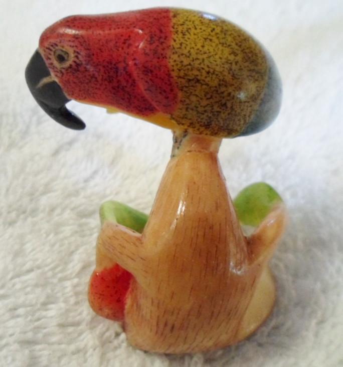 Wounaan Embera Macaw Parrot Tagua Carving-Panama 16031540L