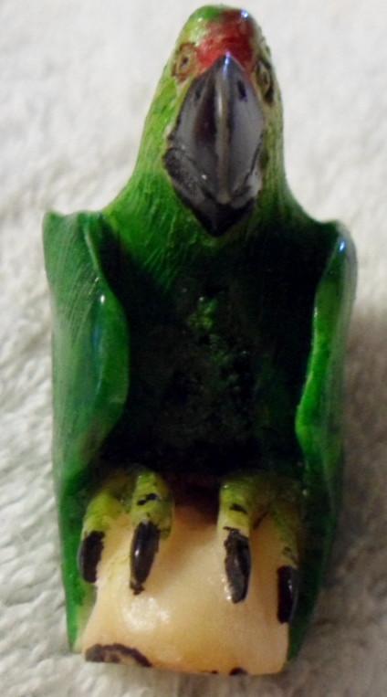 Wounaan Embera Redhead Parrot Bird Tagua Carving-Panama 16032913L