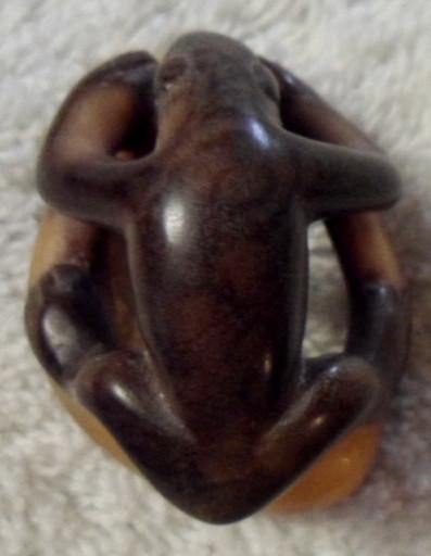 Wounaan Embera Dyed Frog Tagua Carving-Panama 16040705L