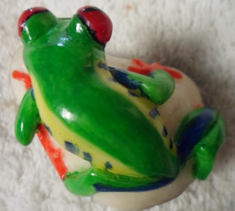 Wounaan Embera Tagua Red-Eyed Tree Frog Carving-Panama 16041416L