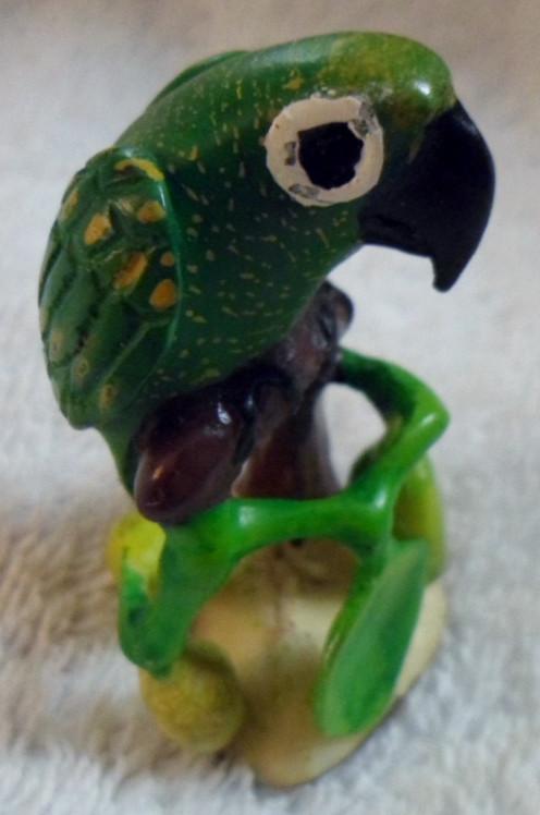 Wounaan Embera Green Parrot Bird Tagua Carving-Panama 16070604L