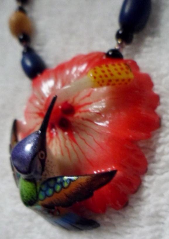 Wounaan Embera Hummingbird Tagua Necklace Jewelry Panama 15101529L