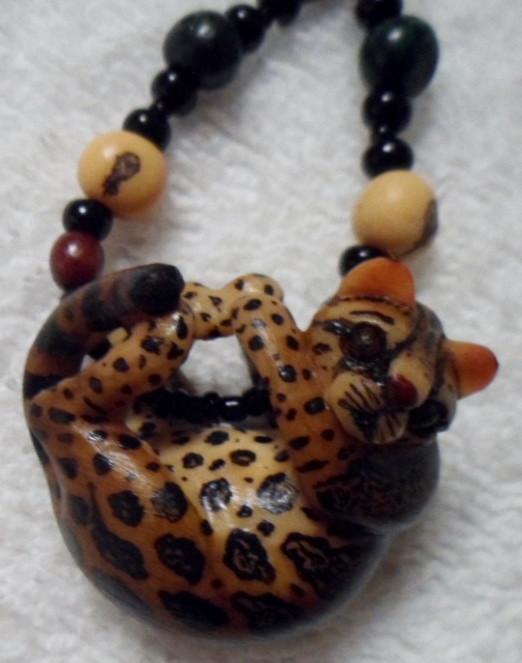 Wounaan Embera Jaguar Tagua Necklace Jewelry Panama 15101532L