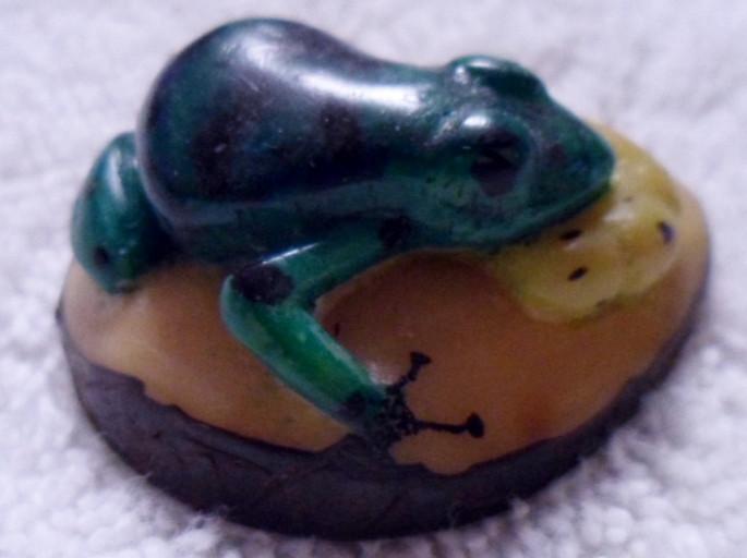 Wounaan Poison Dart Blowthroat Frog Tagua Carving Art-Panama 15103008L