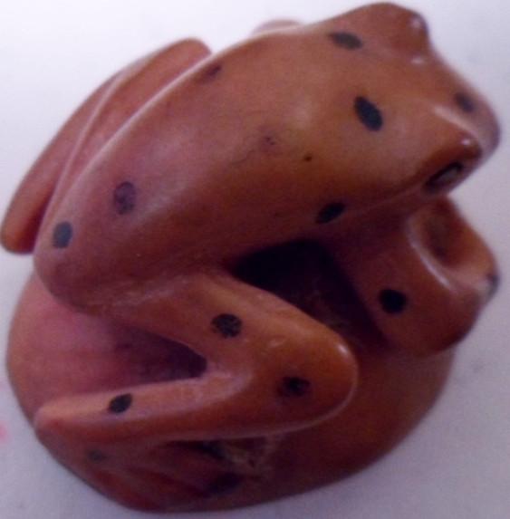 Wounaan Embera Dyed Frog Tagua Carving Art-Panama 15103013L