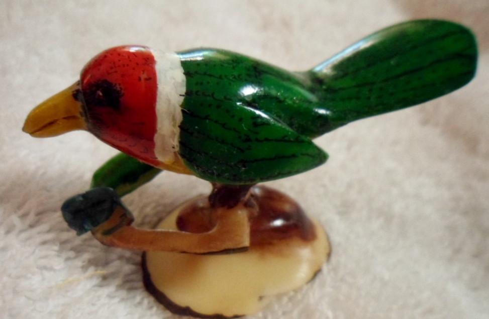 Wounaan Embera Seedeater Bird Tagua Carving-Panama 16082640L