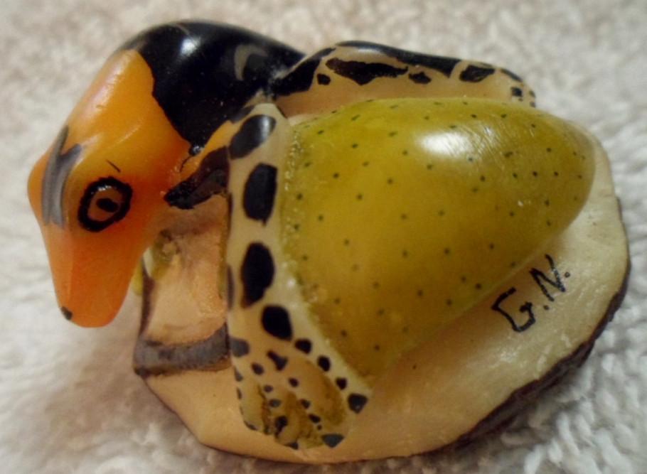 Wounaan Embera Poison Dart frog Tagua Carving-Panama 16083015L