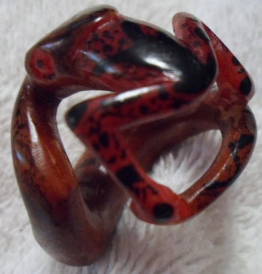 Wounaan Embera Snake Eating Frog Tagua Carving-Panama 16091632L