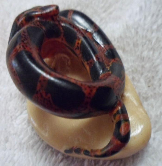 Wounaan Embera Snake Tagua Carving-Panama 16091633L