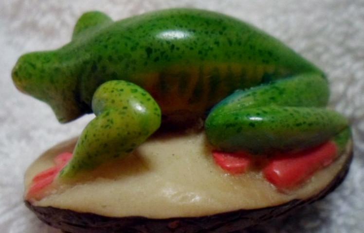 Wounaan Embera Red-Eyed Tree Frog Tagua Carving-Panama 16091809L